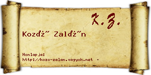 Kozó Zalán névjegykártya