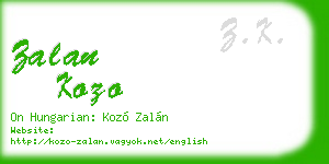 zalan kozo business card