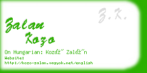 zalan kozo business card